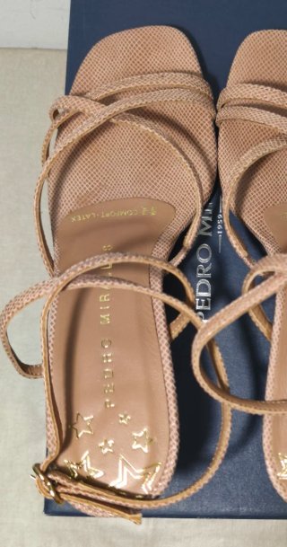 Sandalias Pedro Miralles Piel Tacón Nude Talla 39