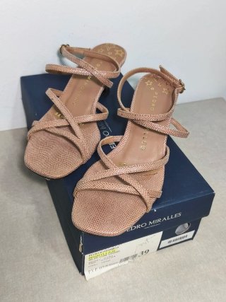 Sandalias Pedro Miralles Piel Tacón Nude Talla 39