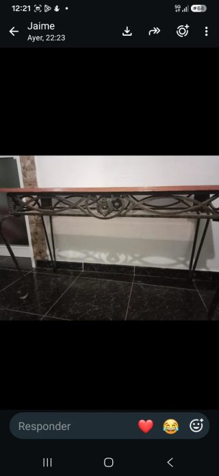 Mesa de centro forjada hierro y madera