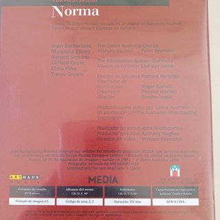 DVD Ópera Norma (Bellini)- Joan Sutherland / NUEVO
