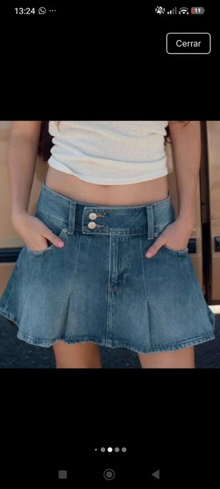 Falda vaquera plisada Zara Talla M