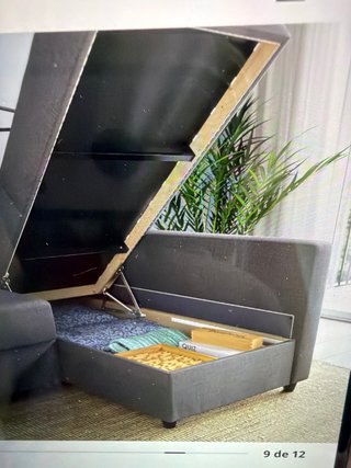 Sofá cama 3 plazas gris.