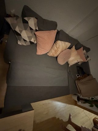 Sofá cama 3 plazas gris.