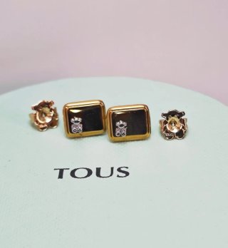Pendientes Tous Oso bold bicolor acero