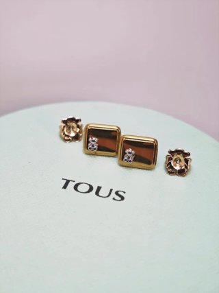 Pendientes Tous Oso bold bicolor acero