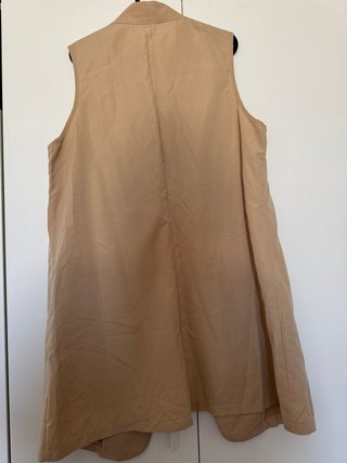 Chaleco largo beige mujer