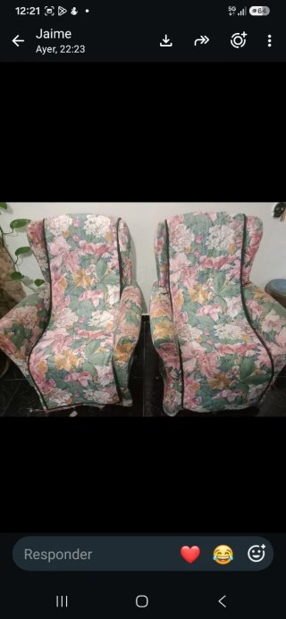 2 Sedie a Dondolo Vintage in Tessuto