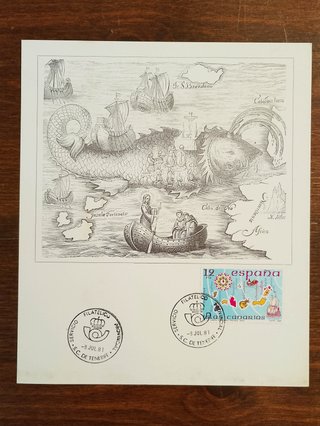 Hojas de exposición sello Islas Canarias 1981