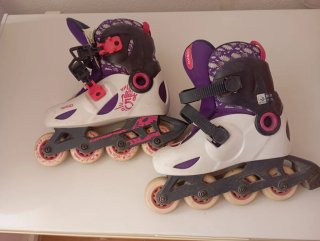 Patines Oxelo Talla 30-32 Morado Blanco