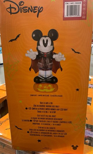 Lámpara Disney Halloween Mickey Vampiro Calabaza
