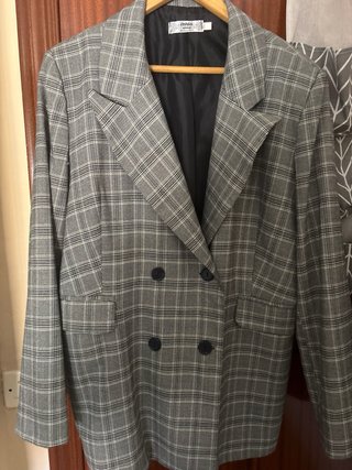 Americana cuadros gris talla 48