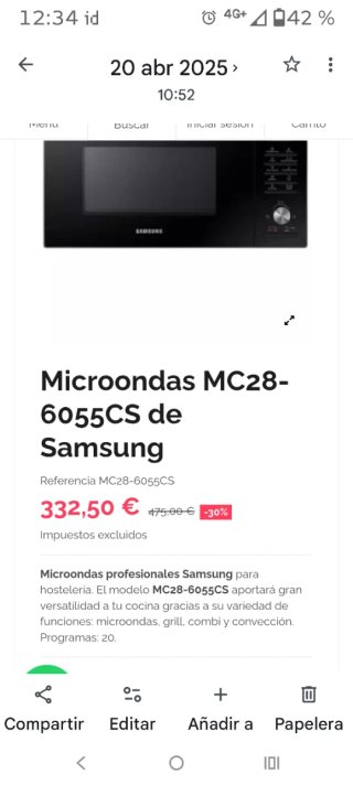 Horno, microondas, y freidora de aire todo en uno