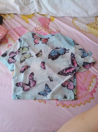 Camiseta transparente mariposas talla única