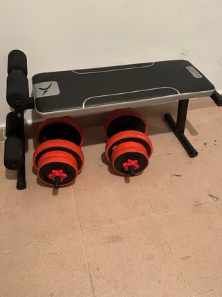 Banco Abdominales y Mancuernas Ajustables