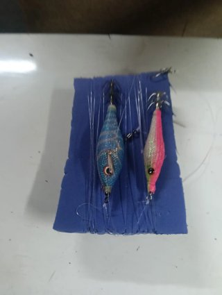 Montaje señuelos pesca calamar Yo-zuri,dtd