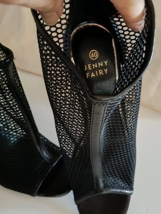 Tacones abiertos malla negro T40