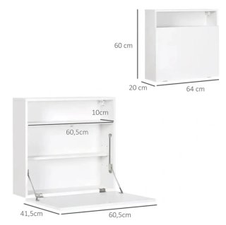 Desayunador / Escritorio plegable de pared blanco