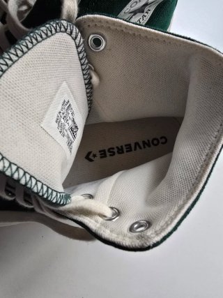 Zapatillas altas verdes y blancas mujer