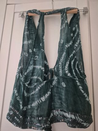 Top Boho Chic Verde con Lentejuelas