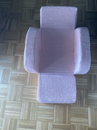 Sillón infantil borreguito rosa convertible NUEVO