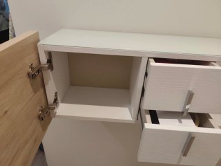 Mueble de madera recibidor blanco