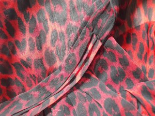 Vestito leopardato rosso modello halter L