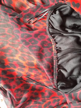 Vestito leopardato rosso modello halter L
