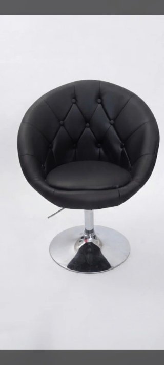Sillón estilo peluquería/ uñas negro y plata