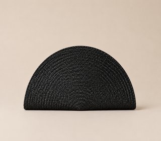 Bolso de esparto negro con cremallera