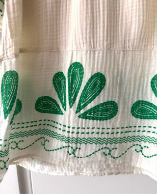 Vestido Boho Bordado Étnico Blanco Roto