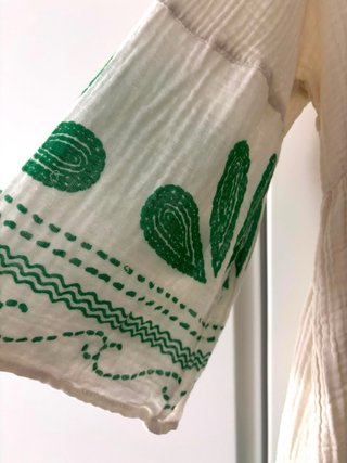 Vestido Boho Bordado Étnico Blanco Roto