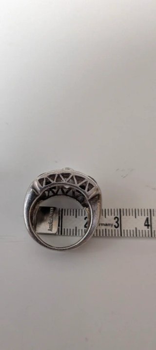 Anillo Plata con Piedras Negras y Blancas