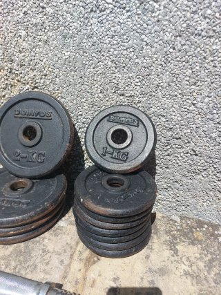Pesas DOMYOS 4x2kg + 8x1kg + Mancuernas + Cierres