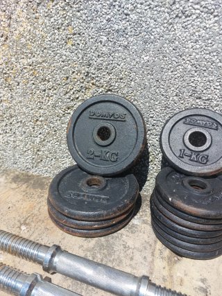 Pesas DOMYOS 4x2kg + 8x1kg + Mancuernas + Cierres