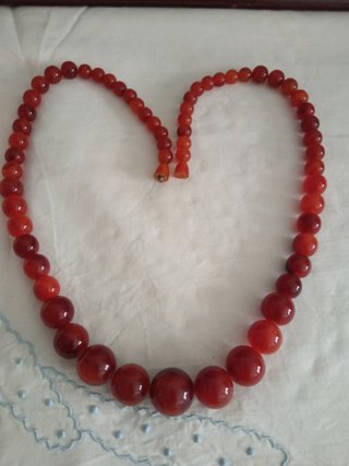 Collar de Cornalina naranja-rojo y joyero TOUS