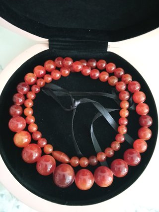 Collar de Cornalina naranja-rojo y joyero TOUS