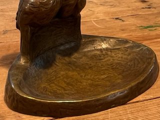 Tintero bronce Viena modernista pájaros
