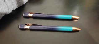 Set 2 Penne Blu/Turchese con Clip Oro