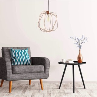 Mesa Negra de metal, 46 x 50 cm H Homewins
