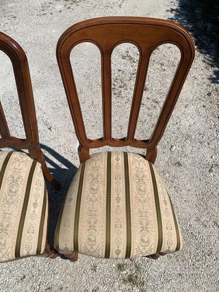 Set 4 Sedie Vintage Tessuto e Legno (prezzo per 4)