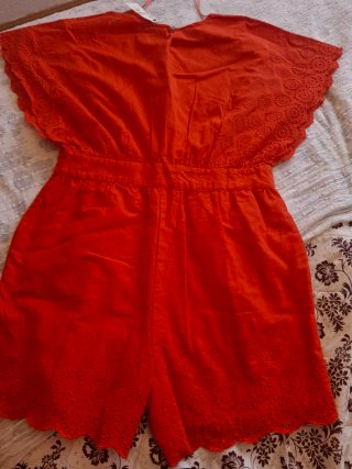 Mono corto L/XL Pinkie rojo anaranjadocon bordados