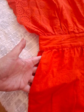 Mono corto L/XL Pinkie rojo anaranjadocon bordados