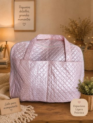 Bolsa de bebé acolchada rosa