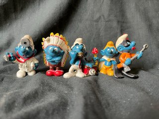 Set di figurine dei Puffi anni '70