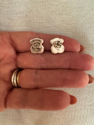 Pendientes Tous Oso Plata y Ónix