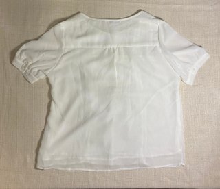 Blusa blanca Anany Talla XXL | Detalle alforzas