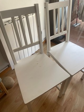 2 Sillas Madera Blanca IKEA
