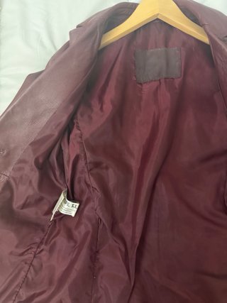 Chaqueta de piel burdeos talla S