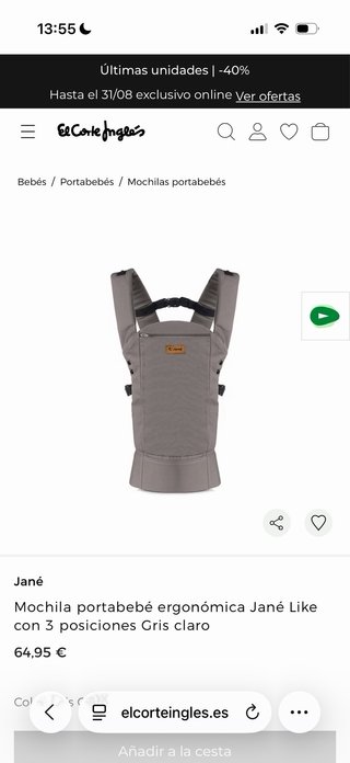 Mochila Portabebés Ergonómica Jané Like