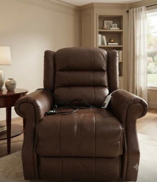 Sillón de piel marrón